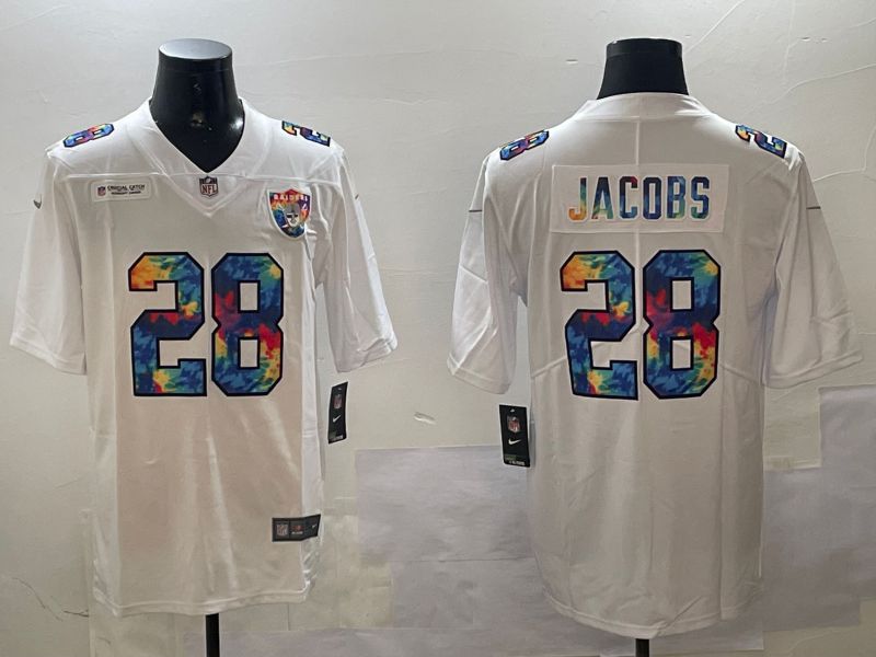 Men 2025 Oakland Raiders #28 Jacobs White Nike Limited NFL Jersey style 44->philadelphia eagles->NFL Jersey